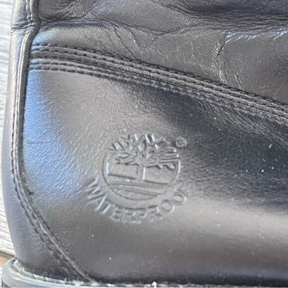 Timberland Black Leather Waterproof Combat Moto Boots Womens Size 9 - Picture 6 of 9